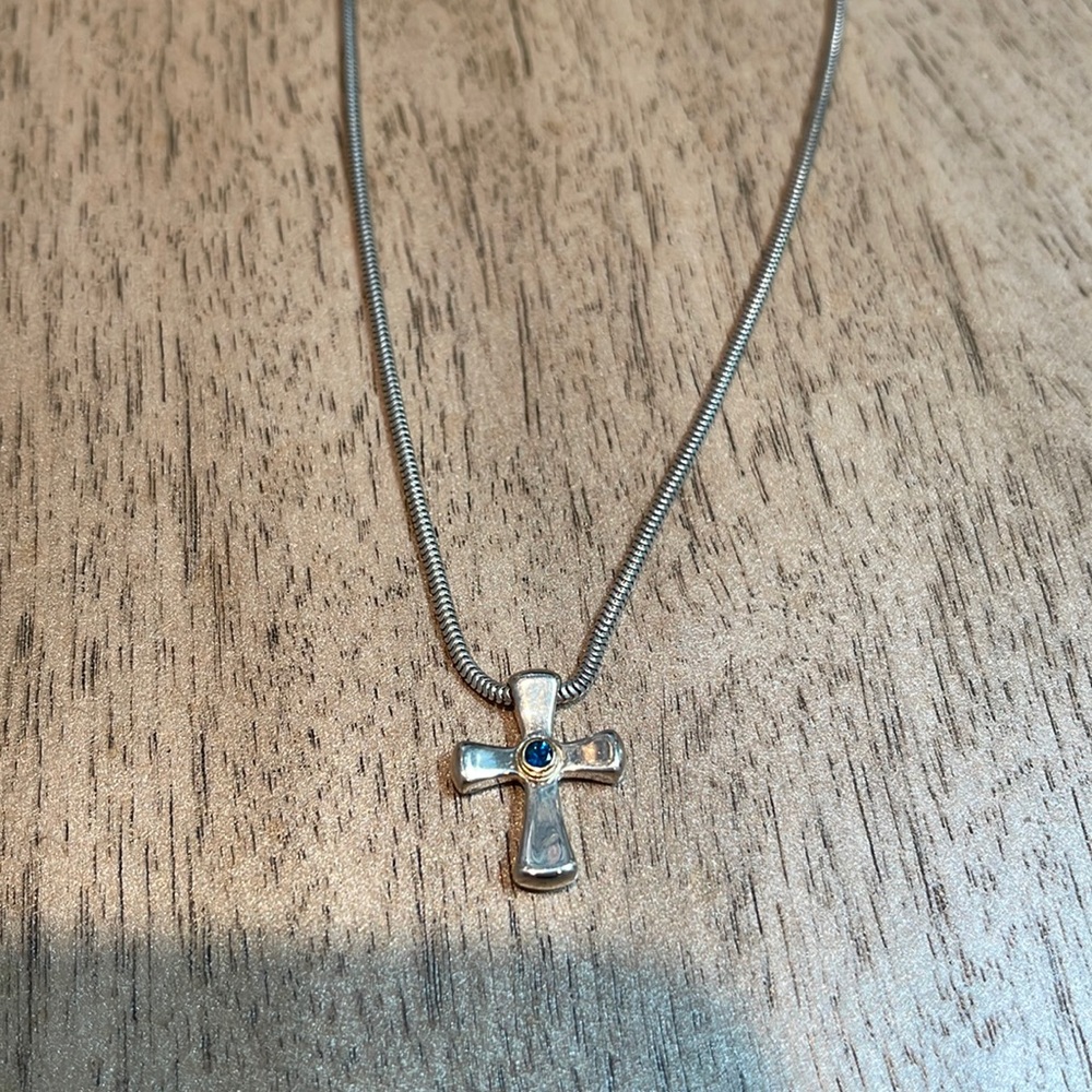 Lagos cross caviar necklace